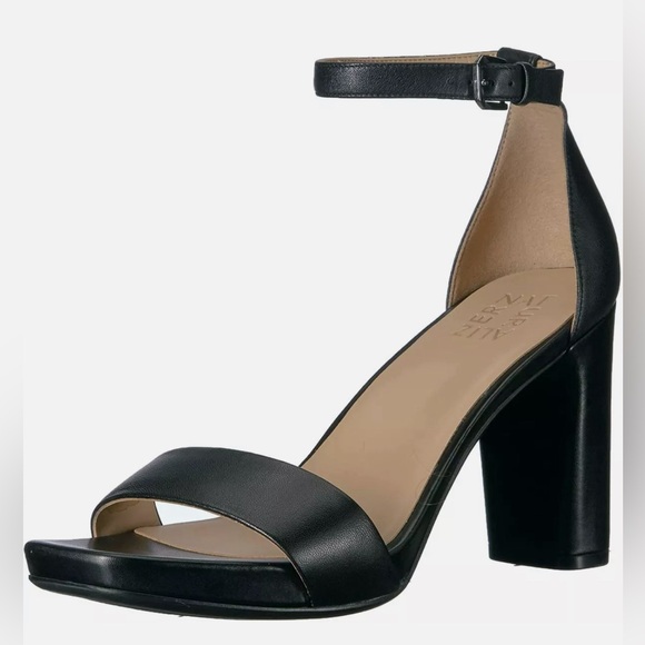 Naturalizer Women's “Joy” Black Leather 4” Heeled Sandal 0.5” platform S… - Picture 2 of 12